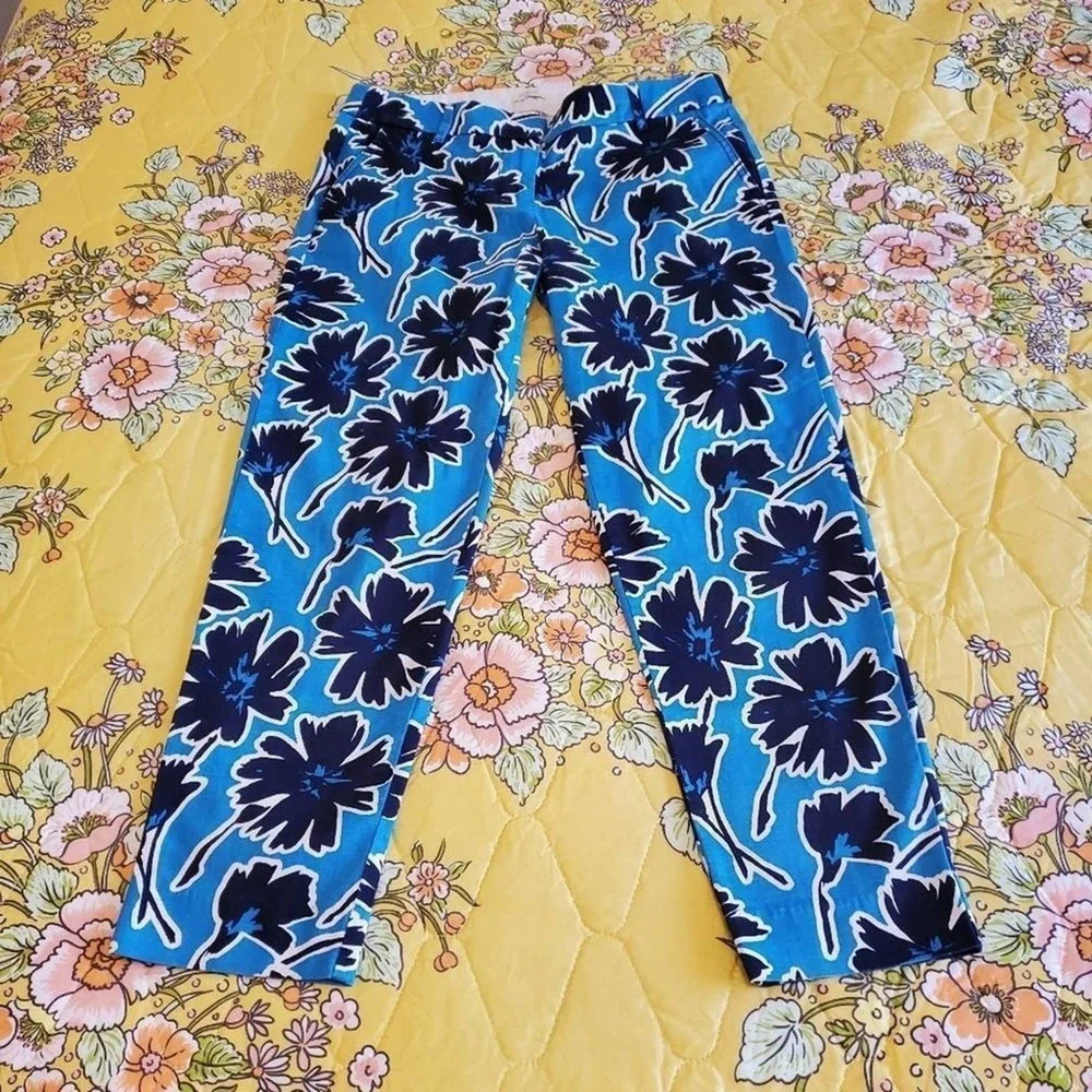 J. Crew floral straight leg cropped pants‎ Size 2